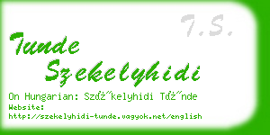 tunde szekelyhidi business card